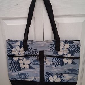 Hawaiian Inspired Floral Tote/Carry On Bag    Size 18.5"×14"